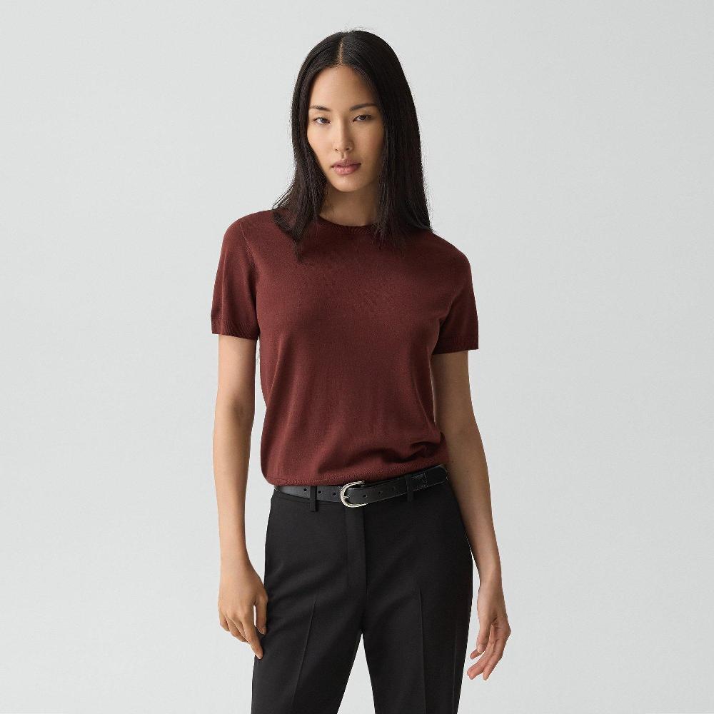 j brand Sweater Tee in Regal Wool oxblood red