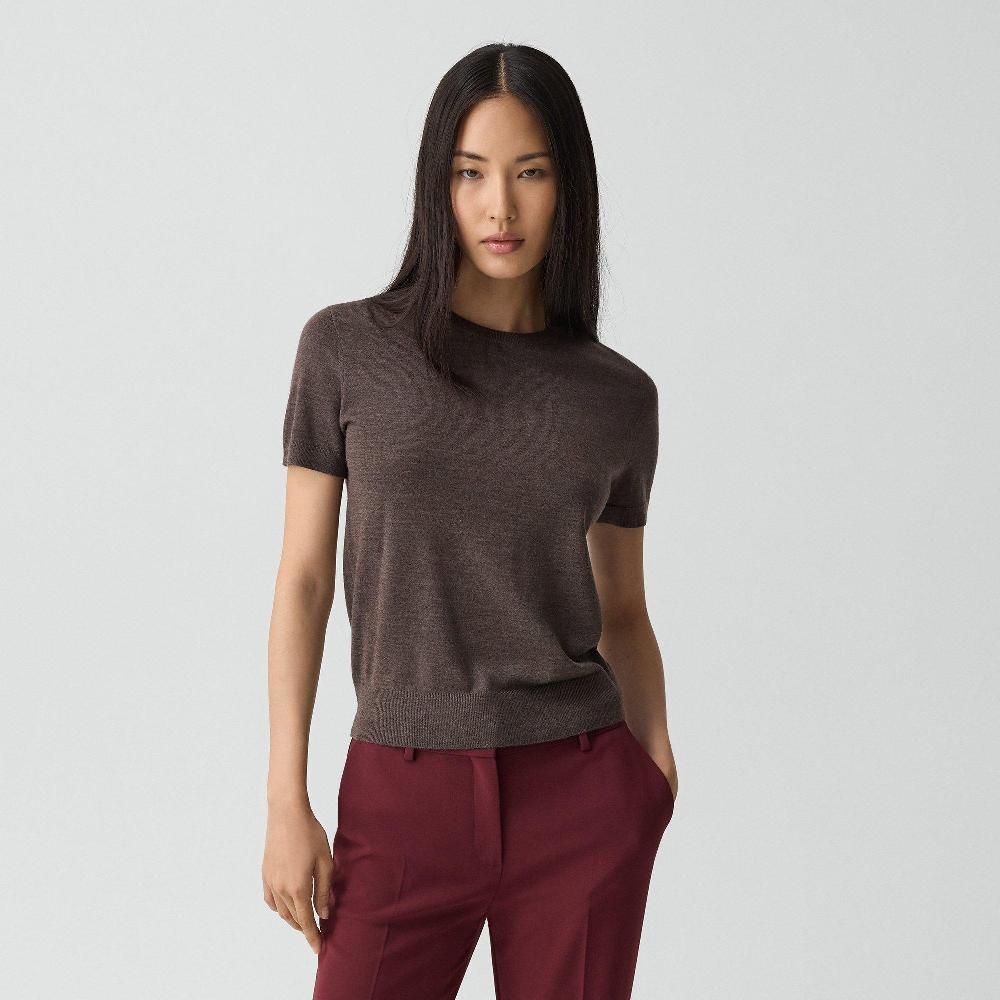 j brand Sweater Tee in Regal Wool walnut melange