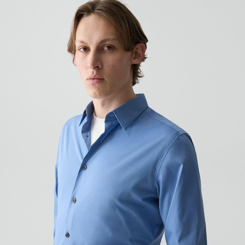 J Brand Sylvain Shirt In Good Cotton Blue Lake