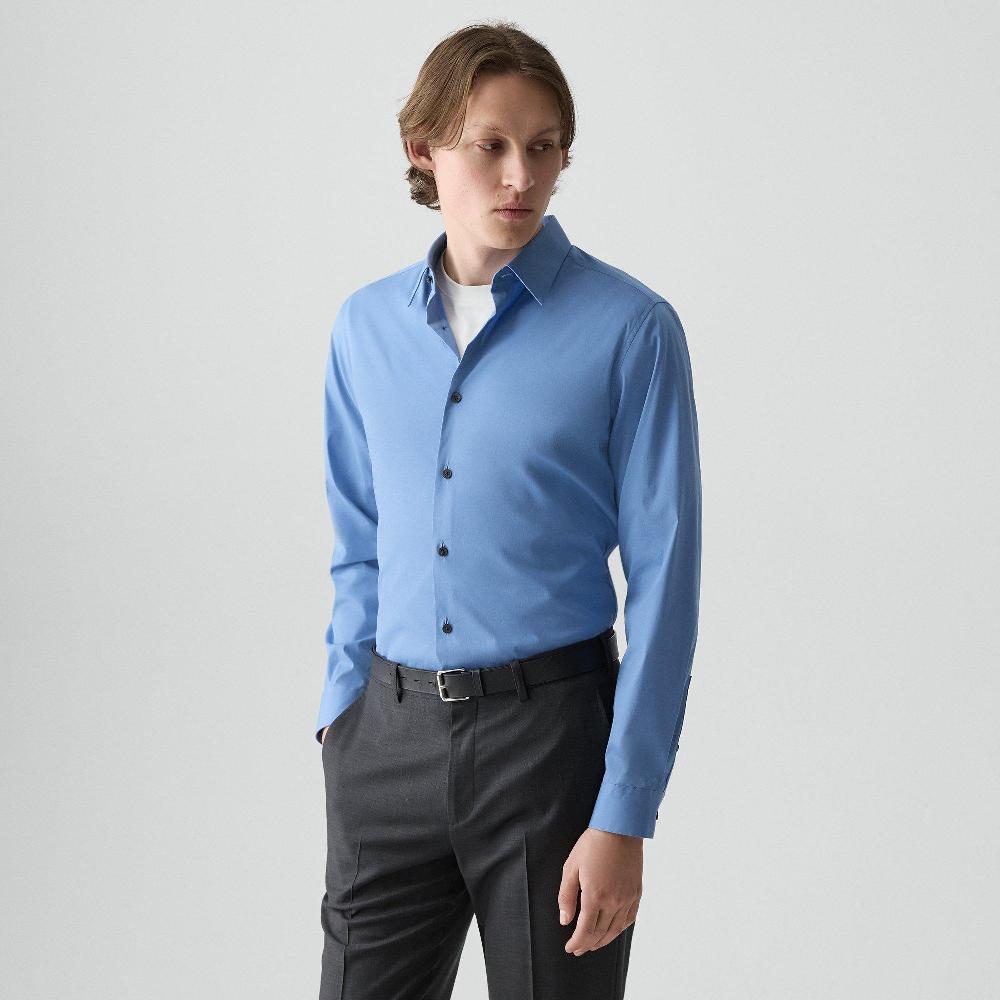 j brand Sylvain Shirt in Good Cotton blue lake
