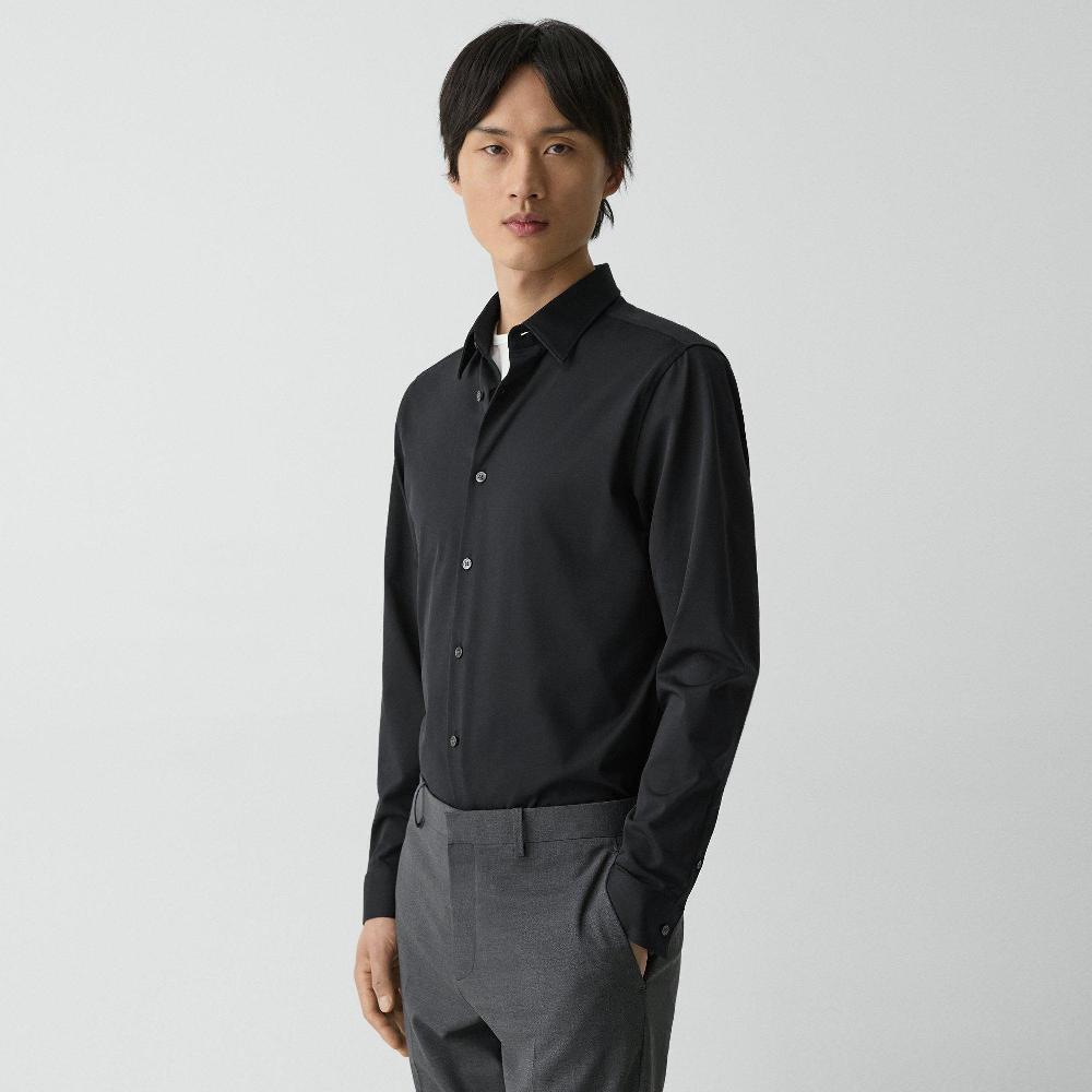 J Brand Sylvain Shirt In Structure Knit Black
