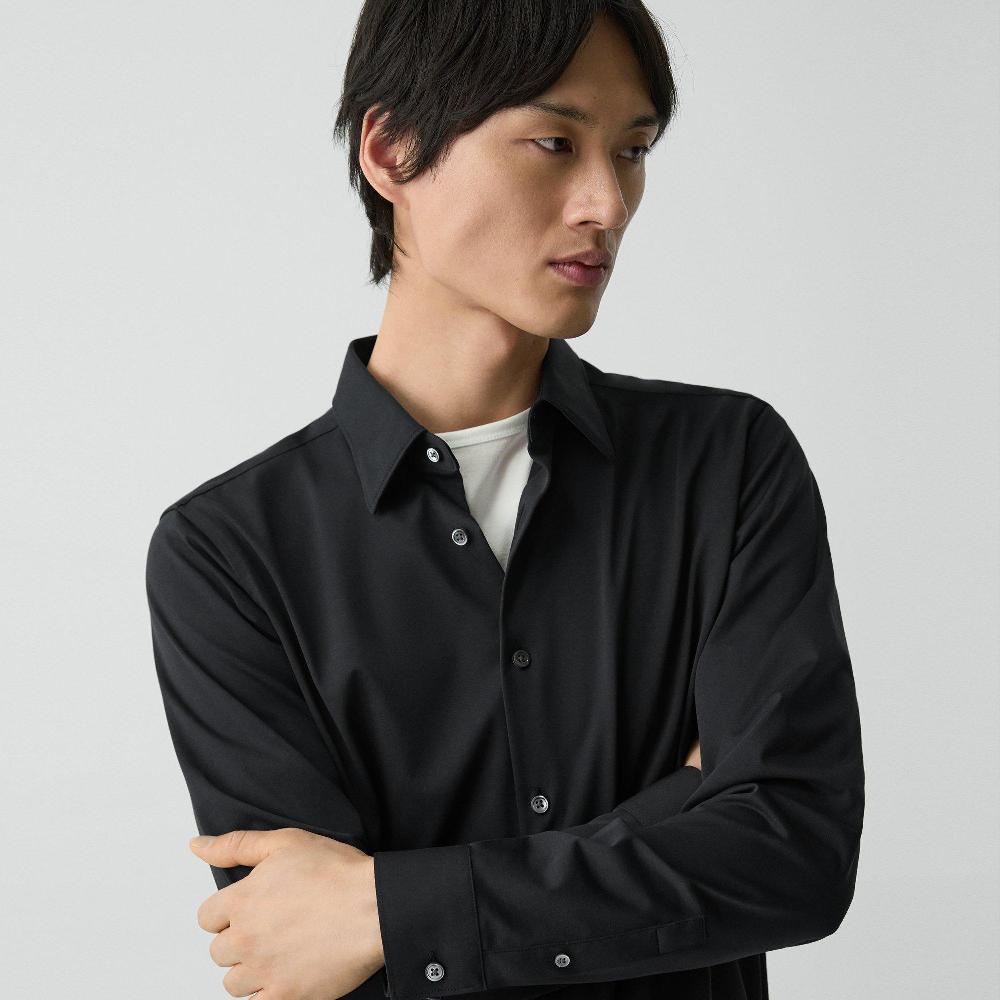 J Brand Sylvain Shirt In Structure Knit Black