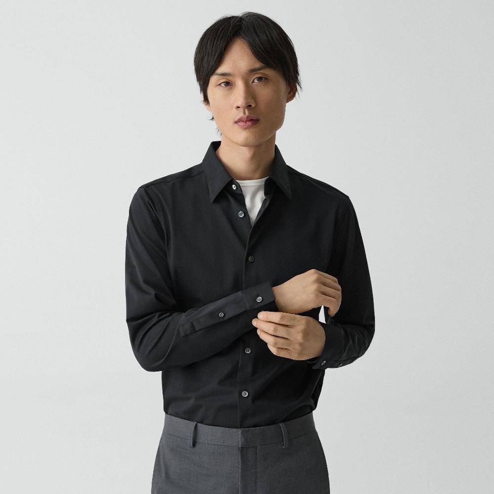 j brand Sylvain Shirt in Structure Knit black