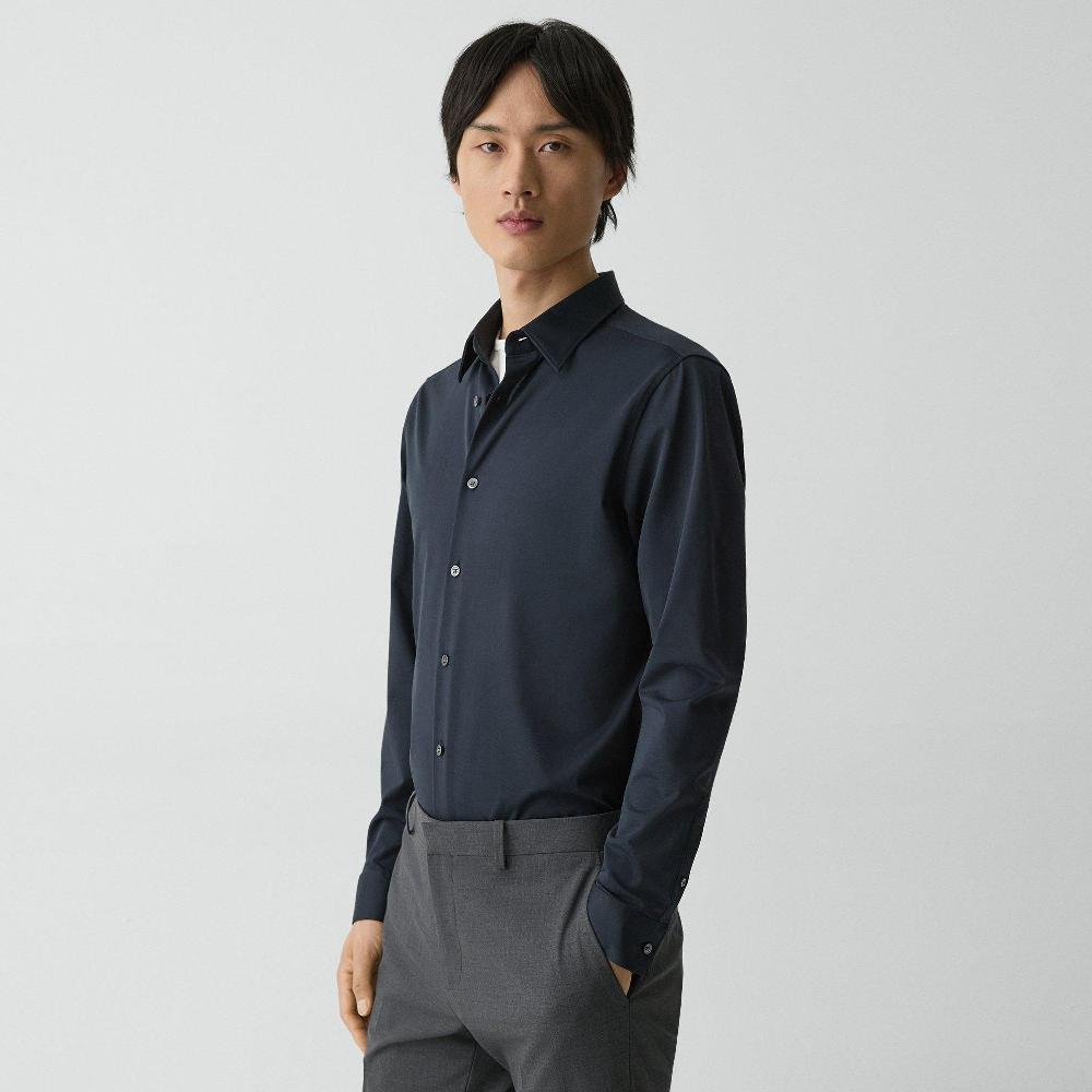 J Brand Sylvain Shirt In Structure Knit Eclipse