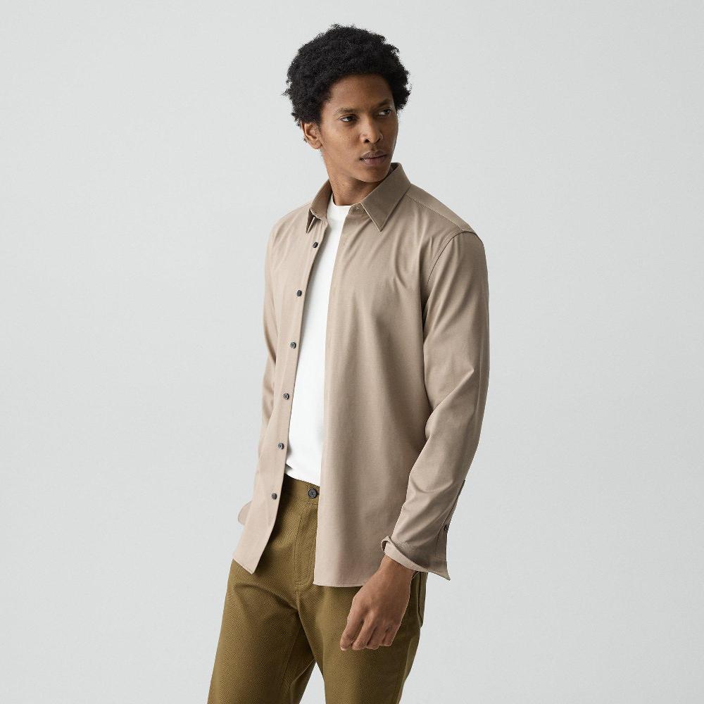 J Brand Sylvain Shirt In Structure Knit Feather