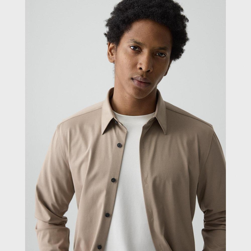 J Brand Sylvain Shirt In Structure Knit Feather