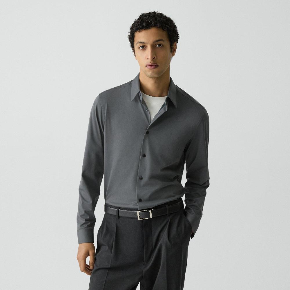 j brand Sylvain Shirt in Structure Knit pestle