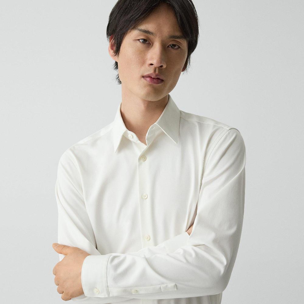 J Brand Sylvain Shirt In Structure Knit White