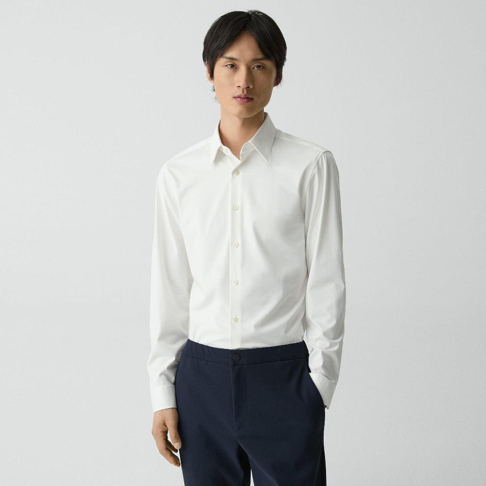 j brand Sylvain Shirt in Structure Knit white