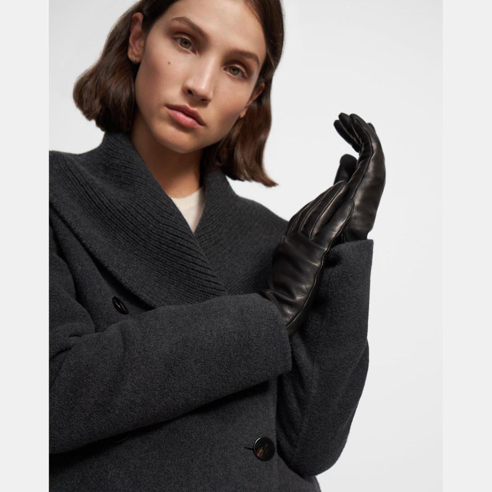 J Brand Tech Gloves In Leather Black
