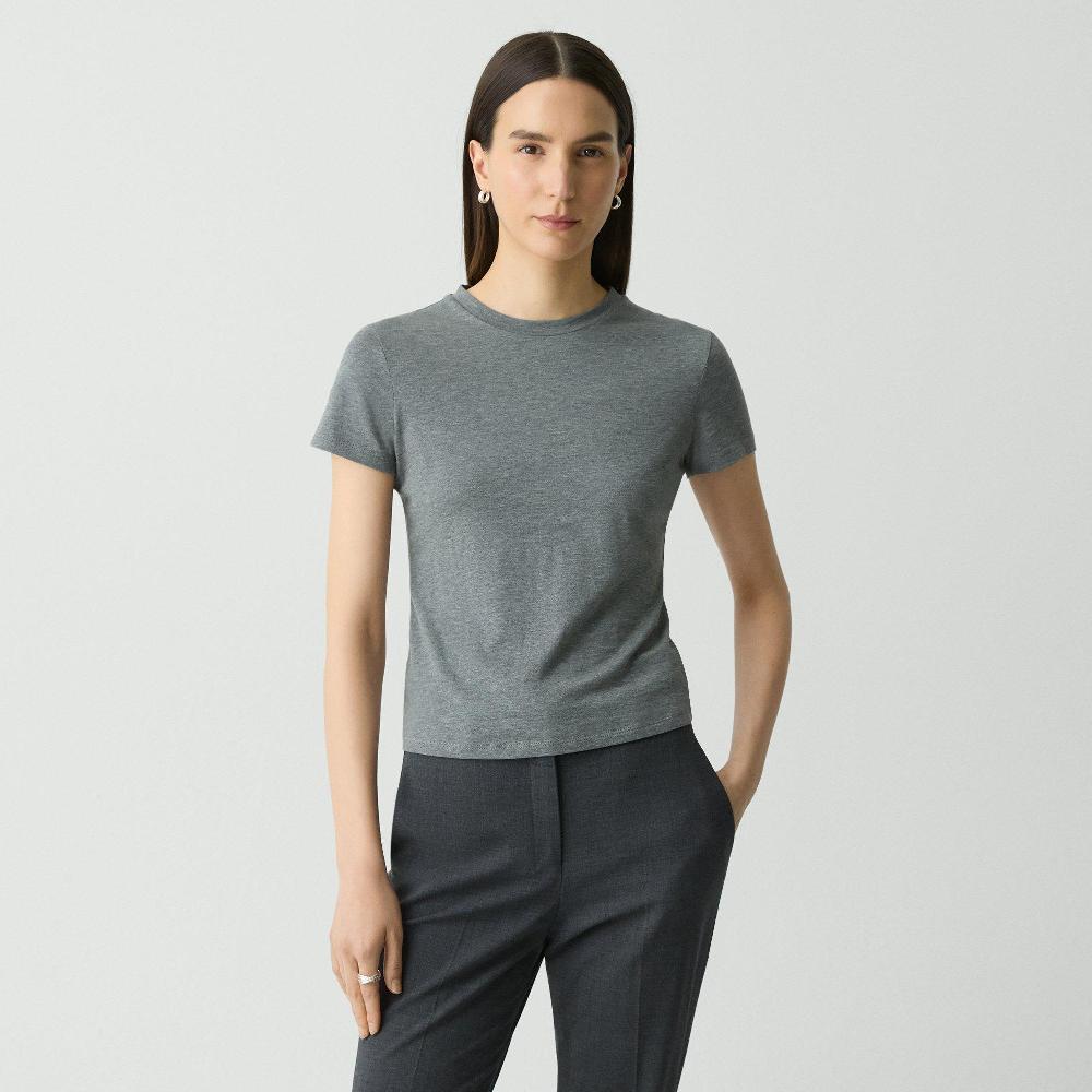 J Brand Tiny Tee In Organic Cotton Melange Grey