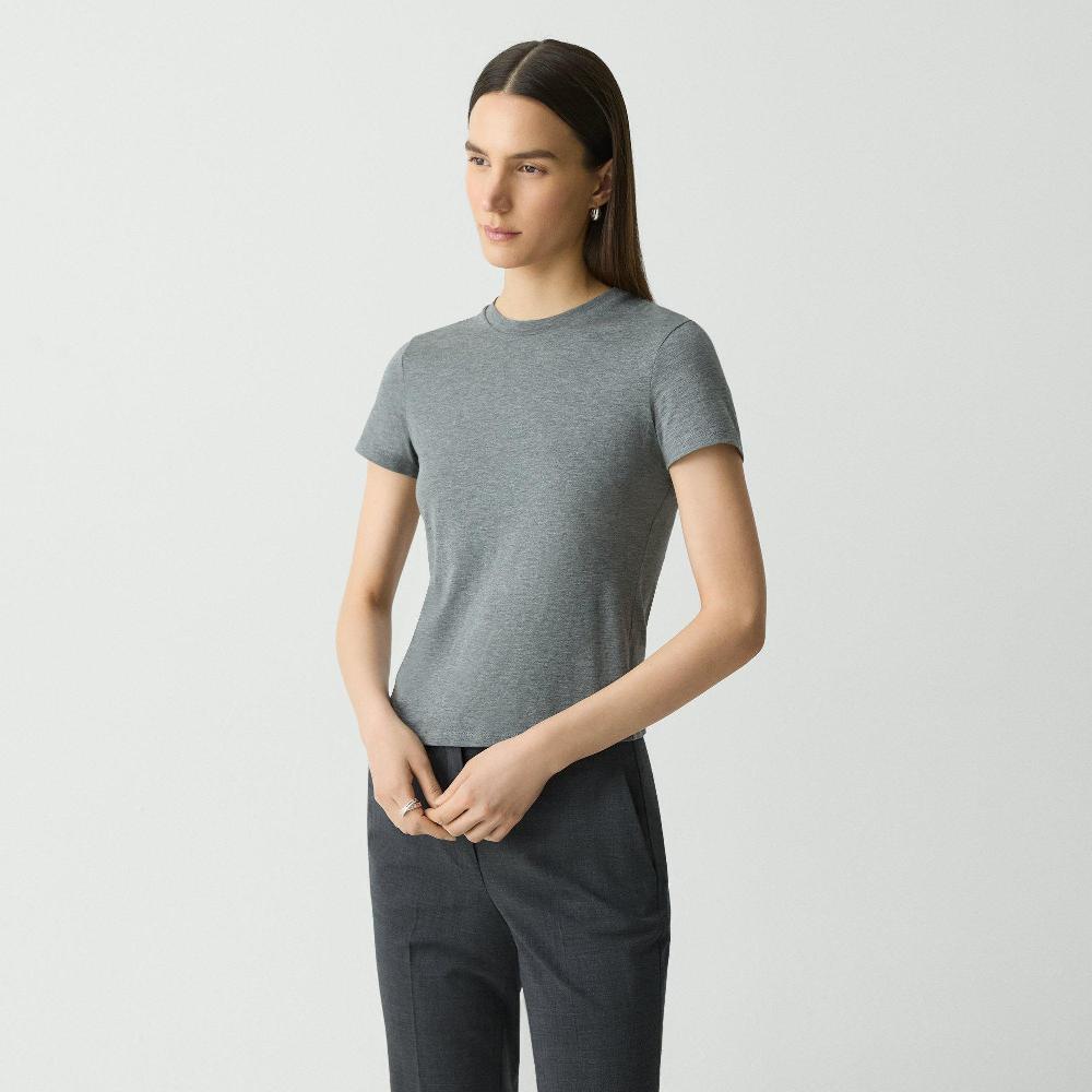 j brand Tiny Tee in Organic Cotton melange grey