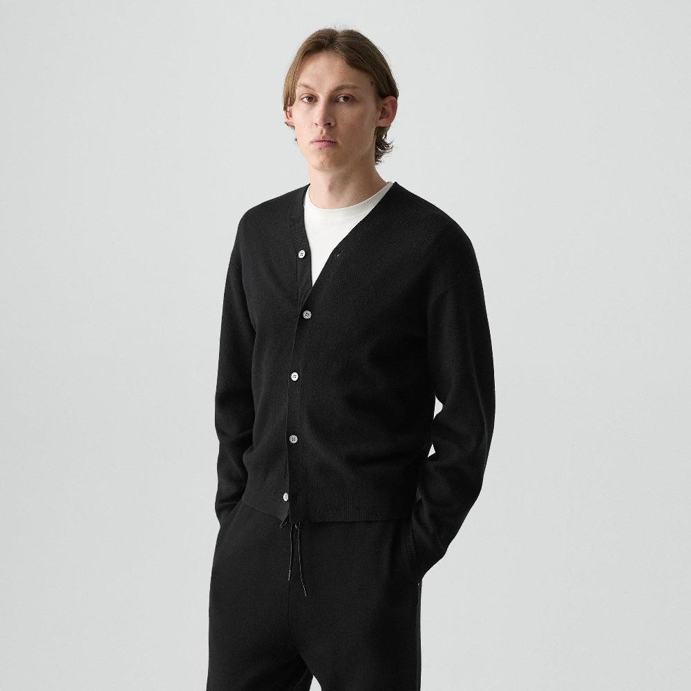 J Brand V-Neck Cardigan In Wool Bilen Black