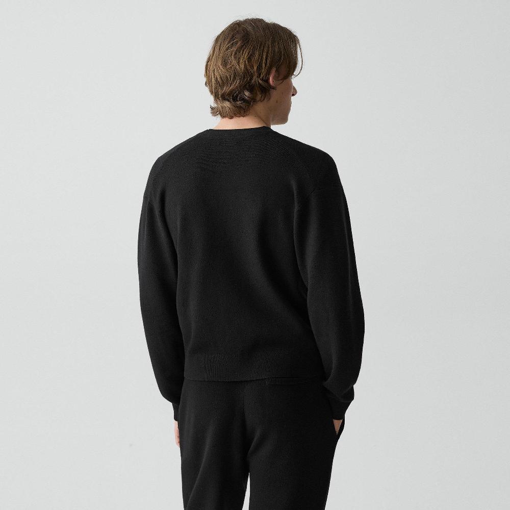 J Brand V-Neck Cardigan In Wool Bilen Black