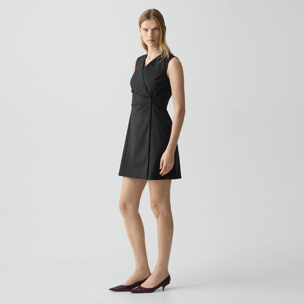 J Brand Wrap Blazer Dress In Stretch Wool Black