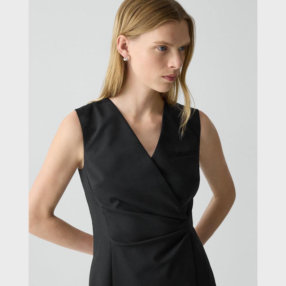 J Brand Wrap Blazer Dress In Stretch Wool Black