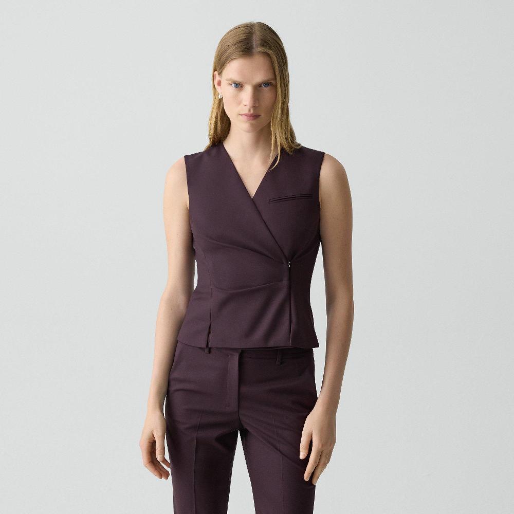 j brand Wrap Vest in Good Wool dark iris