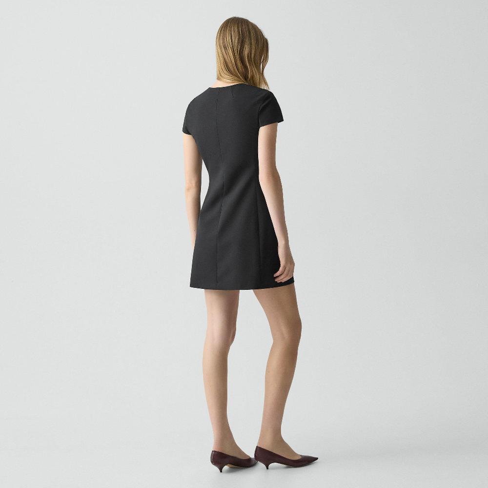 J Brand Zip Mini Dress In Good Wool Black