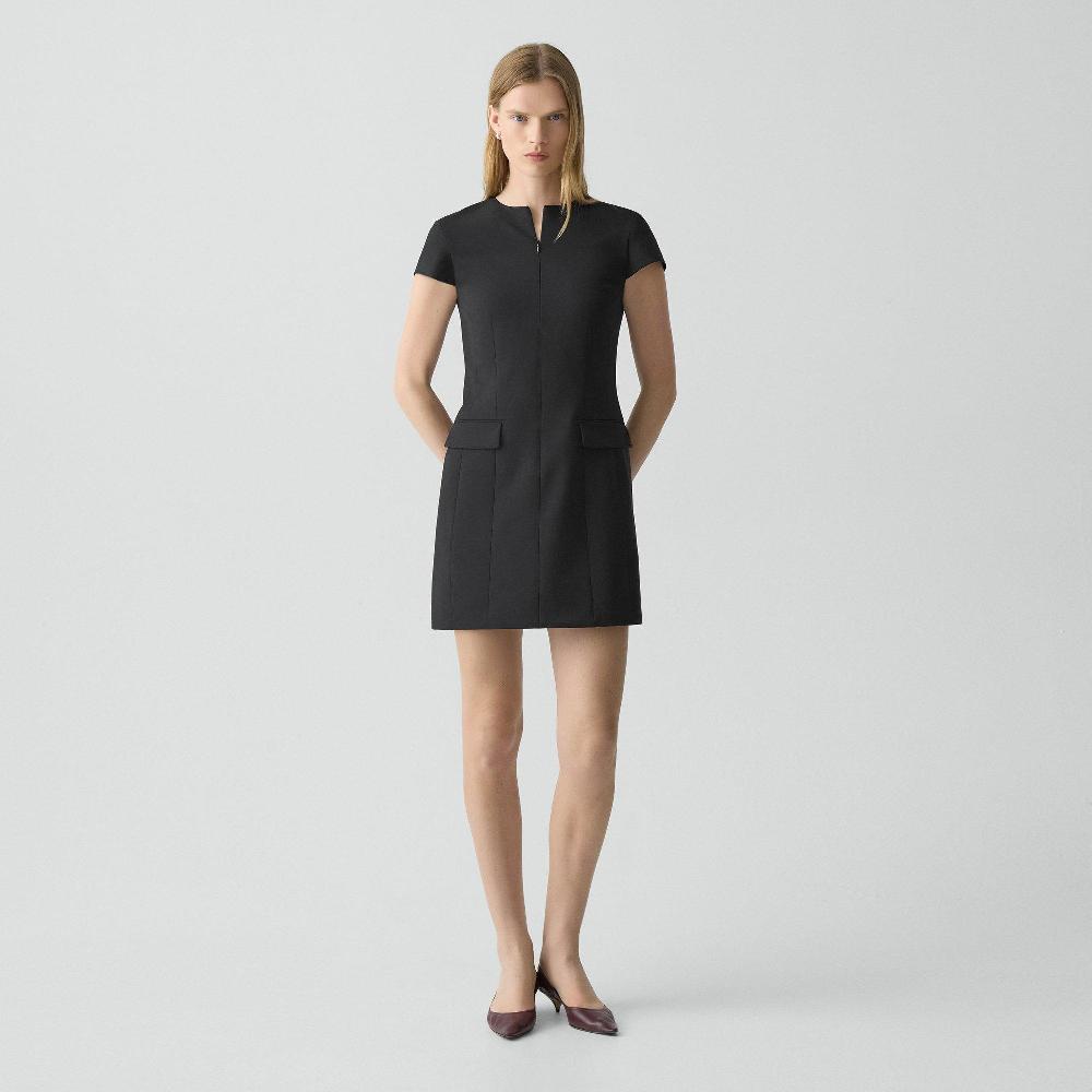 j brand Zip Mini Dress in Good Wool black