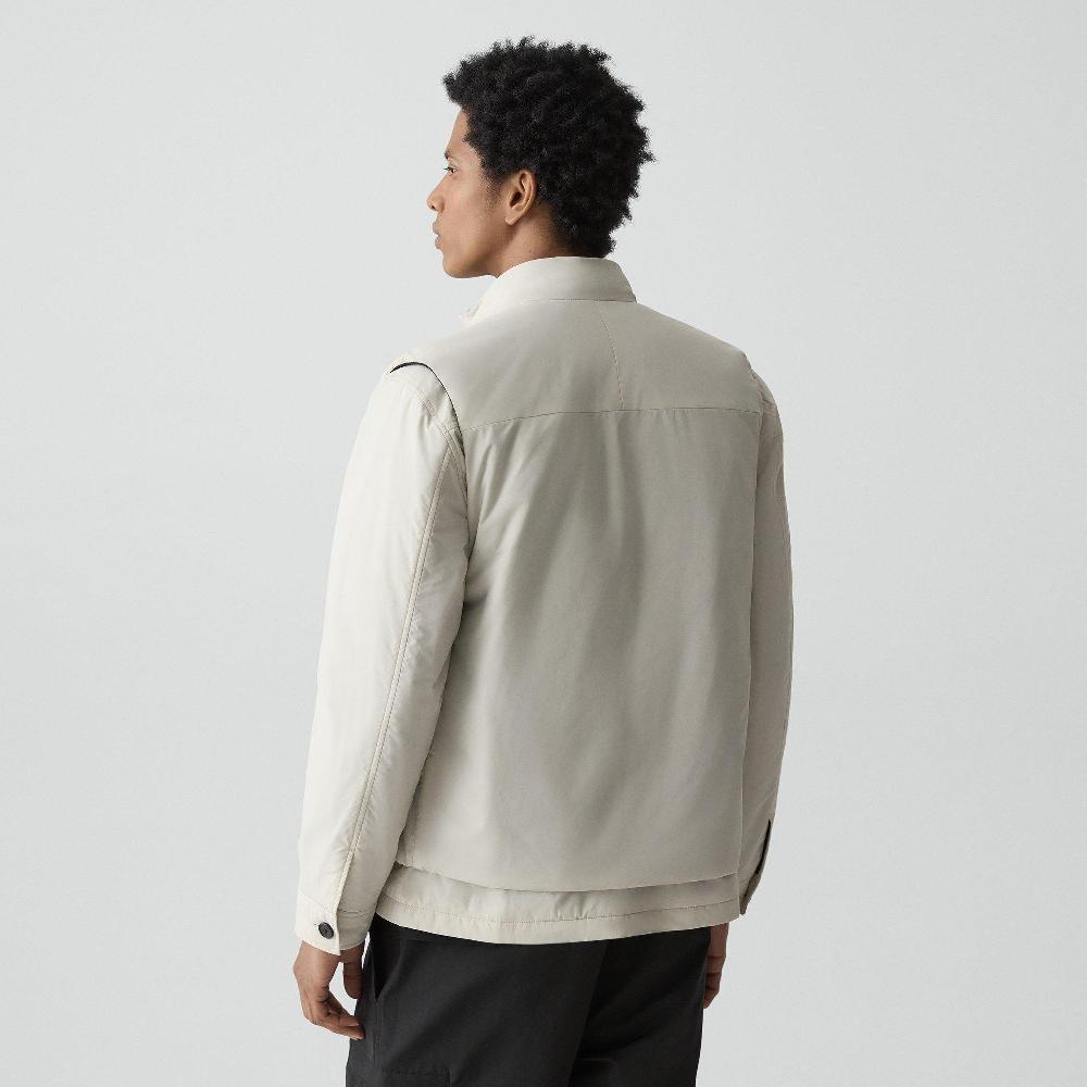 J Brand Zip-Up Vest In Motion Nylon Alabaster