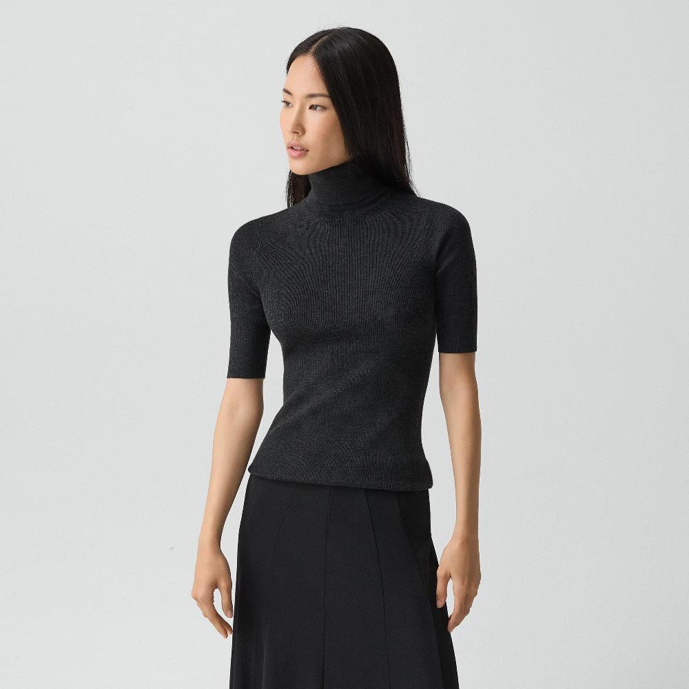 j brand Leenda Short-Sleeve Turtleneck in Regal Wool new pestle melange