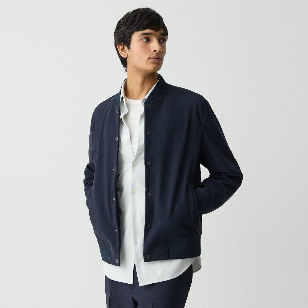 J Brand Murphy Bomber Jacket In Precision Ponte Baltic