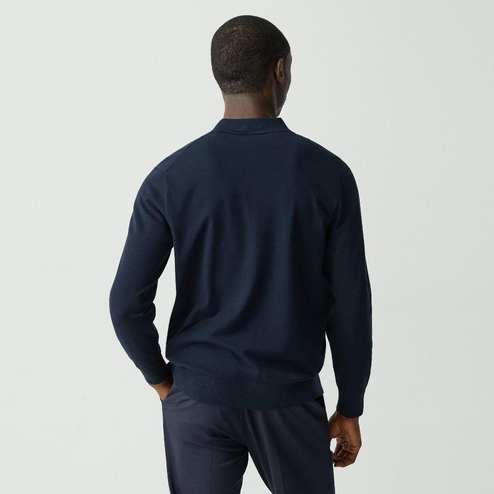 J Brand Quarter-Zip Polo Sweater In Light Bilen Baltic