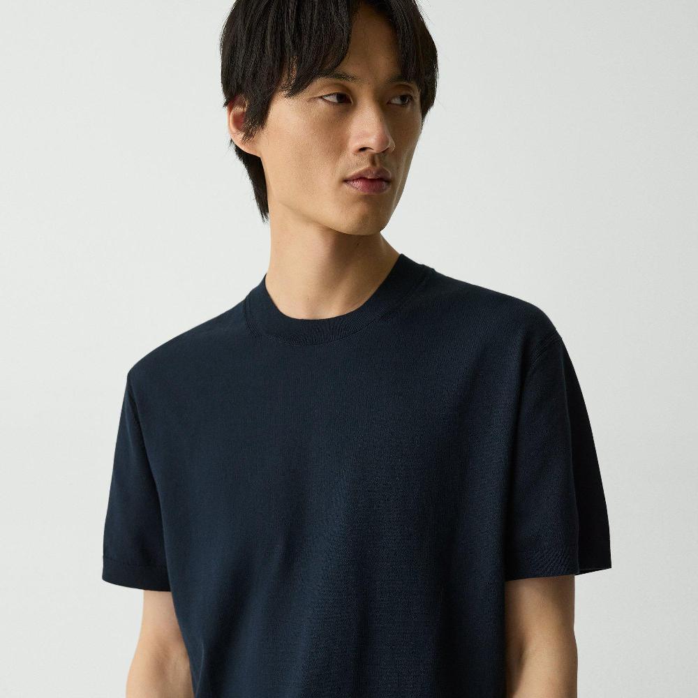 J Brand Relaxed Crewneck Tee In Cotton Light Twist Baltic