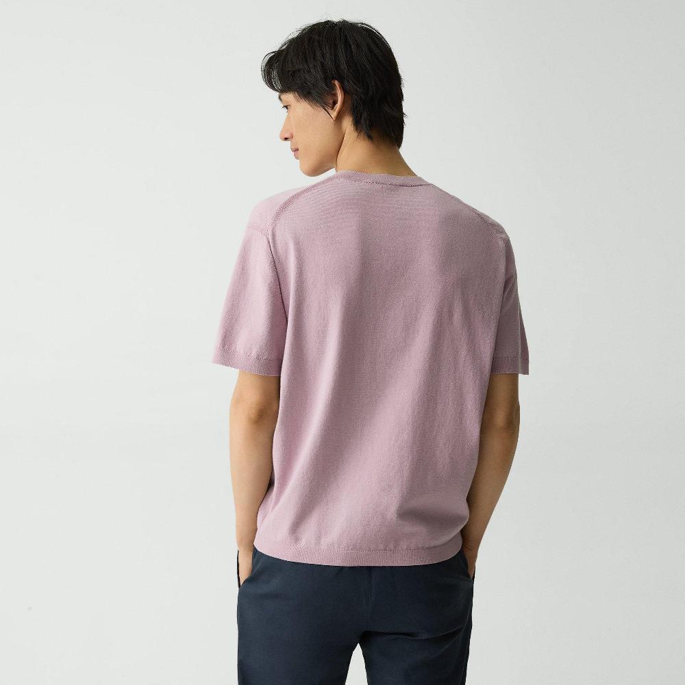 J Brand Relaxed Crewneck Tee In Cotton Light Twist Pale Mauve