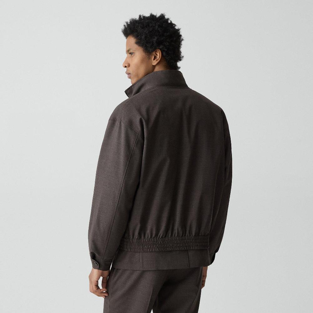 J Brand Reversible Jacket In Motion Wool Brownwood Melange