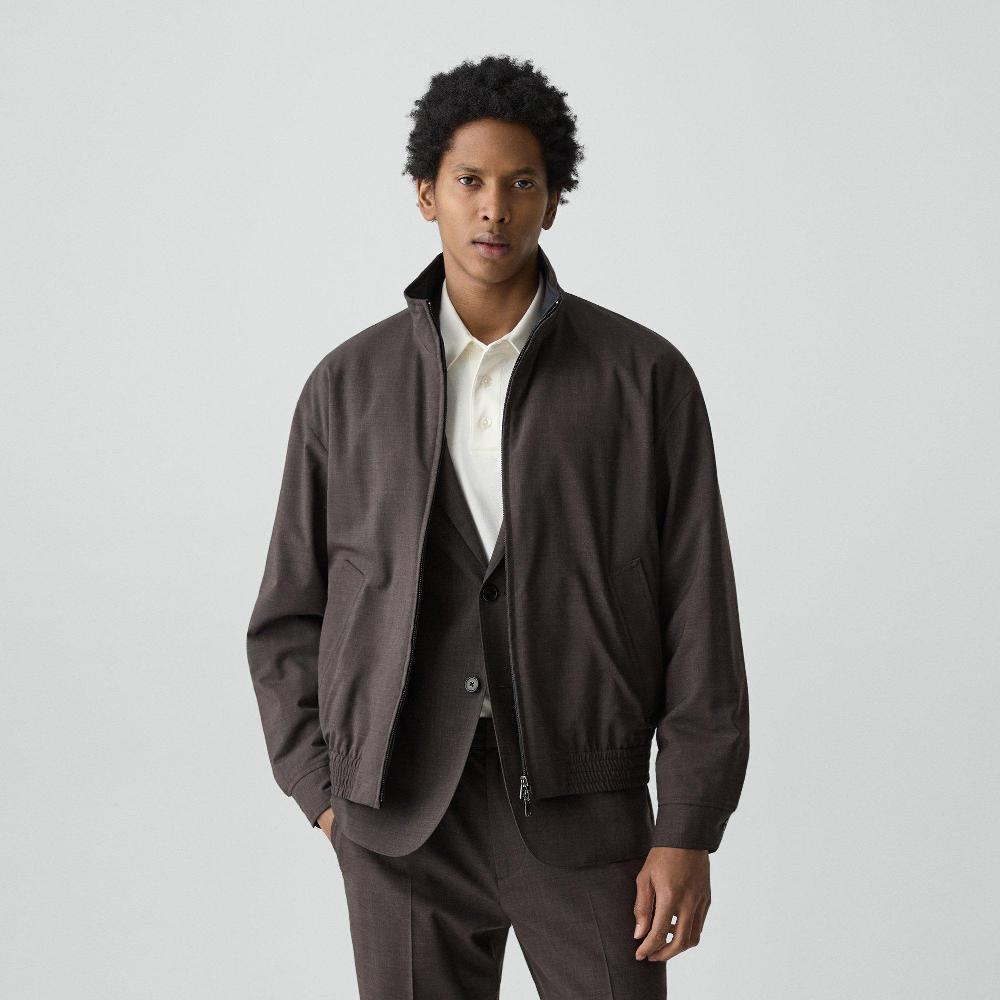 j brand Reversible Jacket in Motion Wool brownwood melange