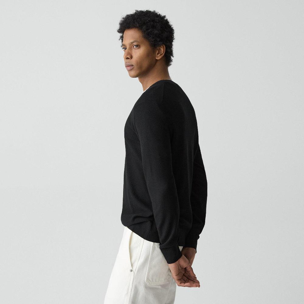 J Brand Riland Crewneck Sweater In Light Bilen Black