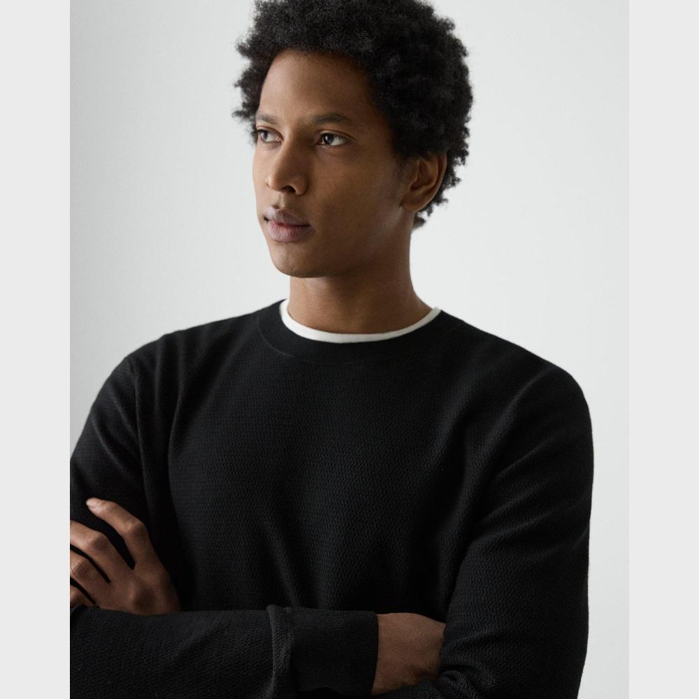 J Brand Riland Crewneck Sweater In Light Bilen Black