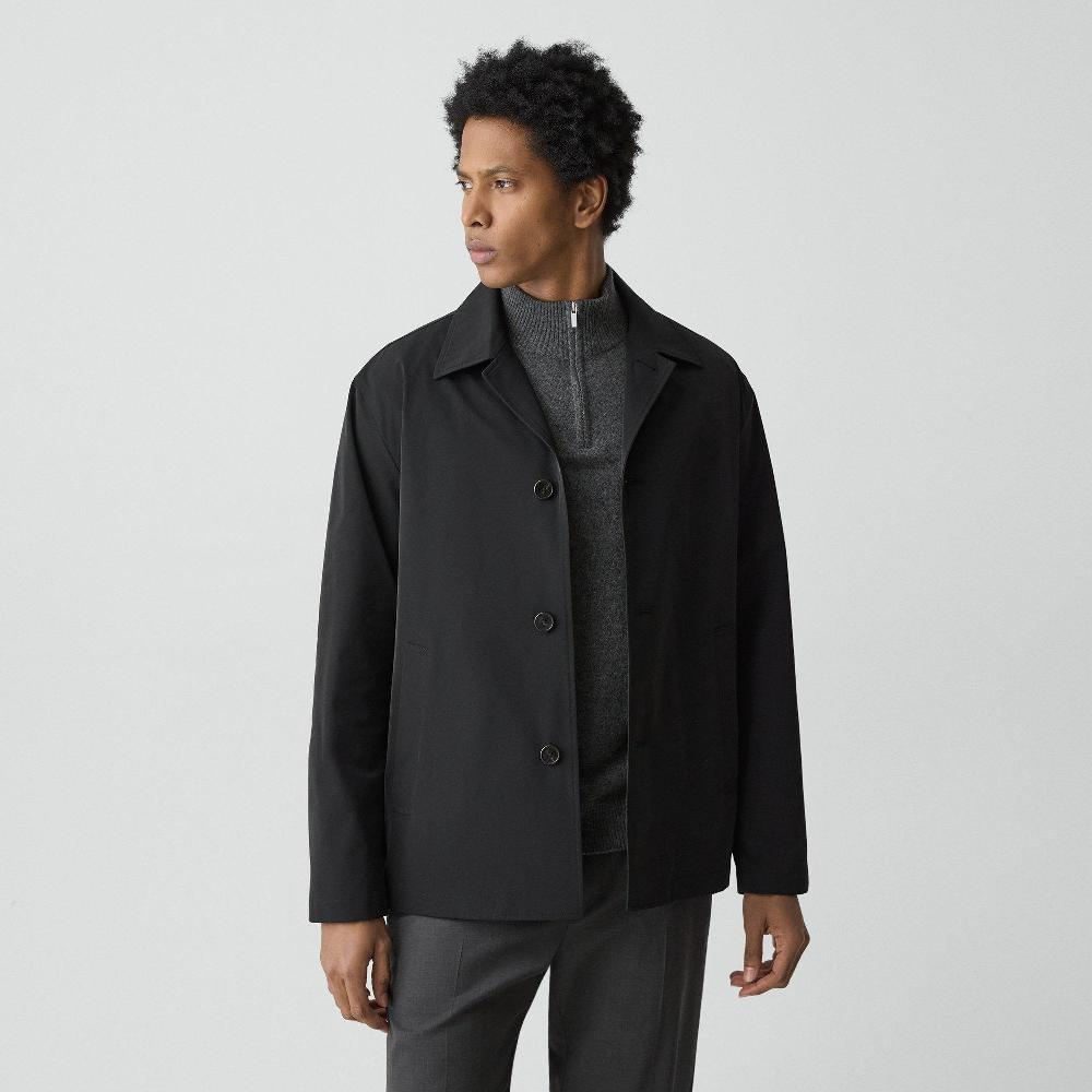j brand Shirt Collar Jacket in Foundation Twill black