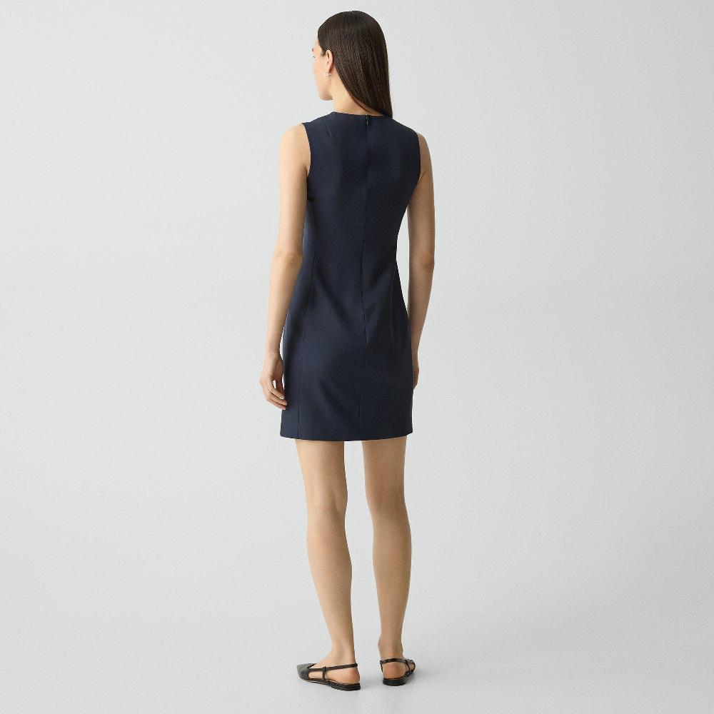 J Brand Sleeveless Fitted Dress In Good Wool Nocturne Navy