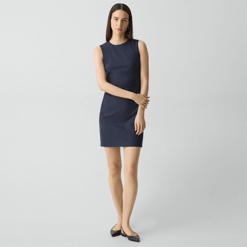 j brand Sleeveless Fitted Dress in Good Wool nocturne navy