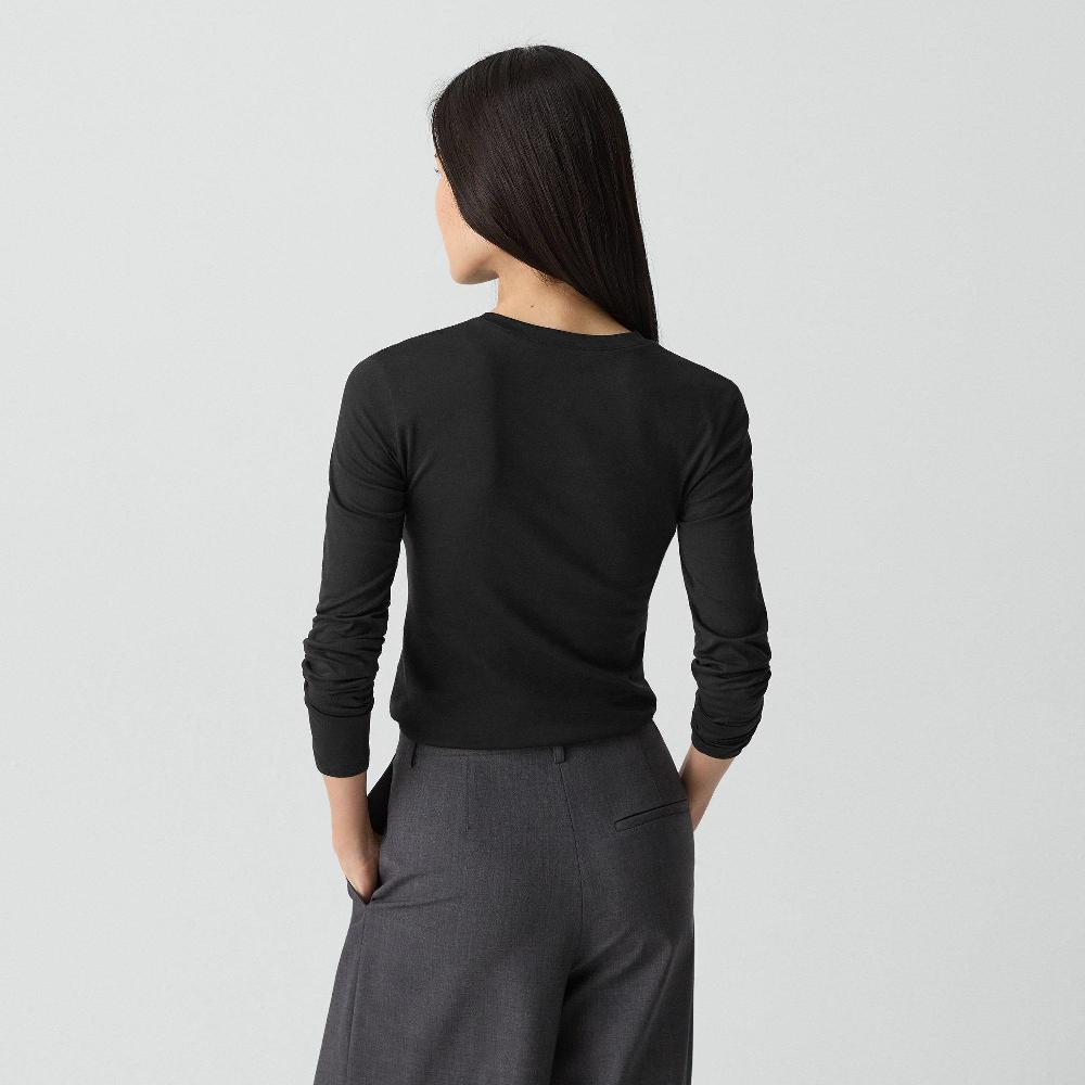 J Brand Tiny Long-Sleeve Tee In Organic Cotton Black