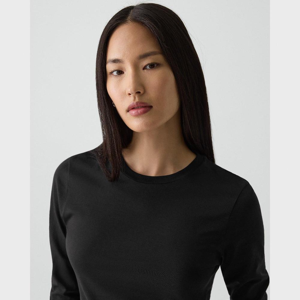 J Brand Tiny Long-Sleeve Tee In Organic Cotton Black