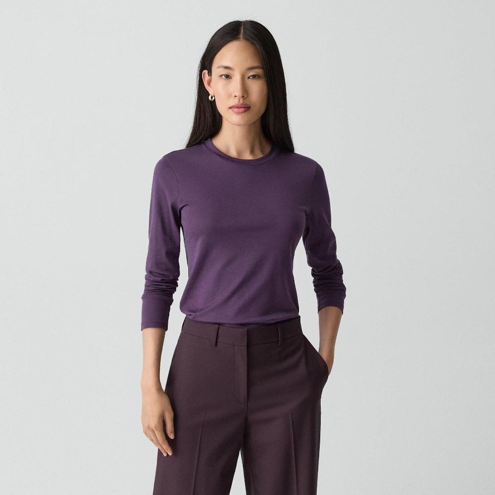 J Brand Tiny Long-Sleeve Tee In Organic Cotton Black Iris