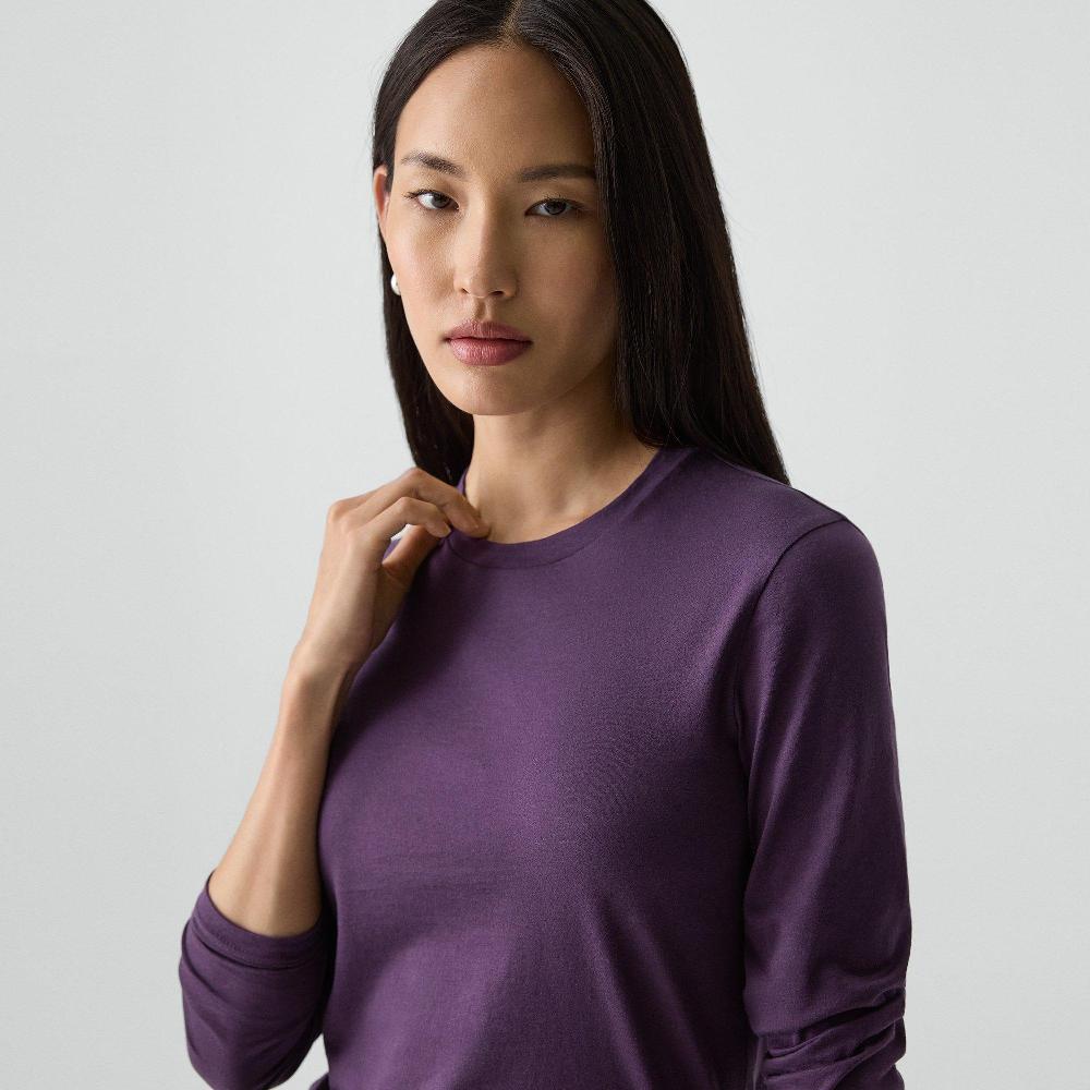 J Brand Tiny Long-Sleeve Tee In Organic Cotton Black Iris
