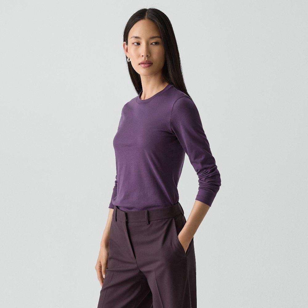 j brand Tiny Long-Sleeve Tee in Organic Cotton black iris