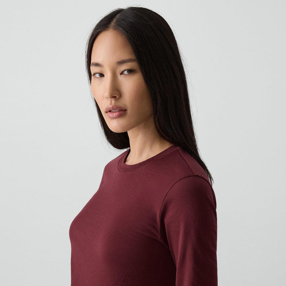 J Brand Tiny Long-Sleeve Tee In Organic Cotton Grenache
