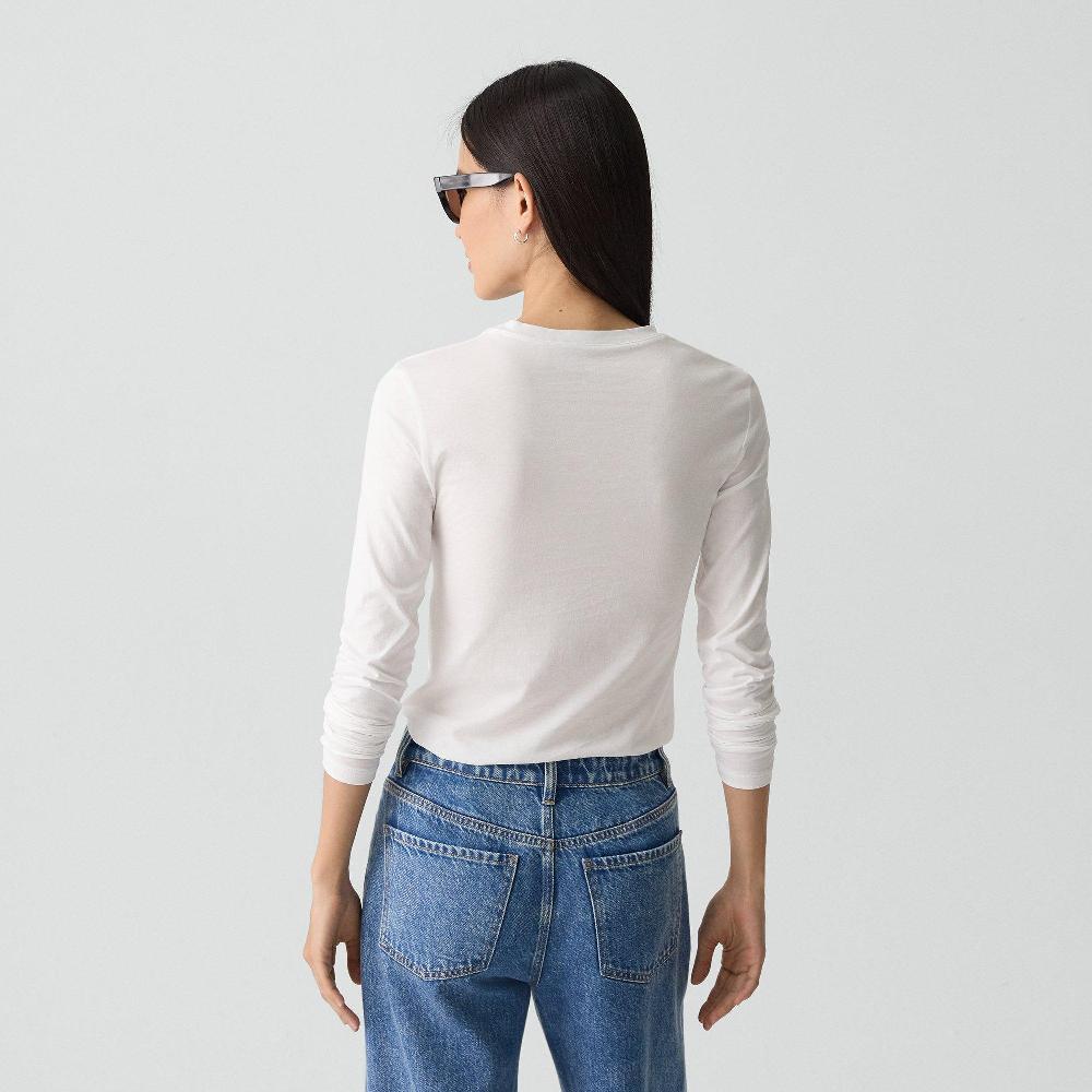 J Brand Tiny Long-Sleeve Tee In Organic Cotton White