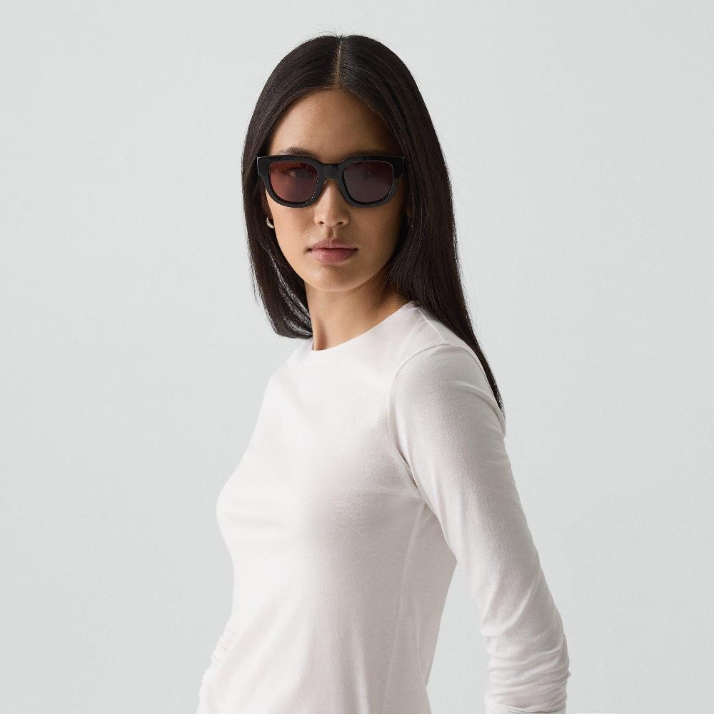 J Brand Tiny Long-Sleeve Tee In Organic Cotton White
