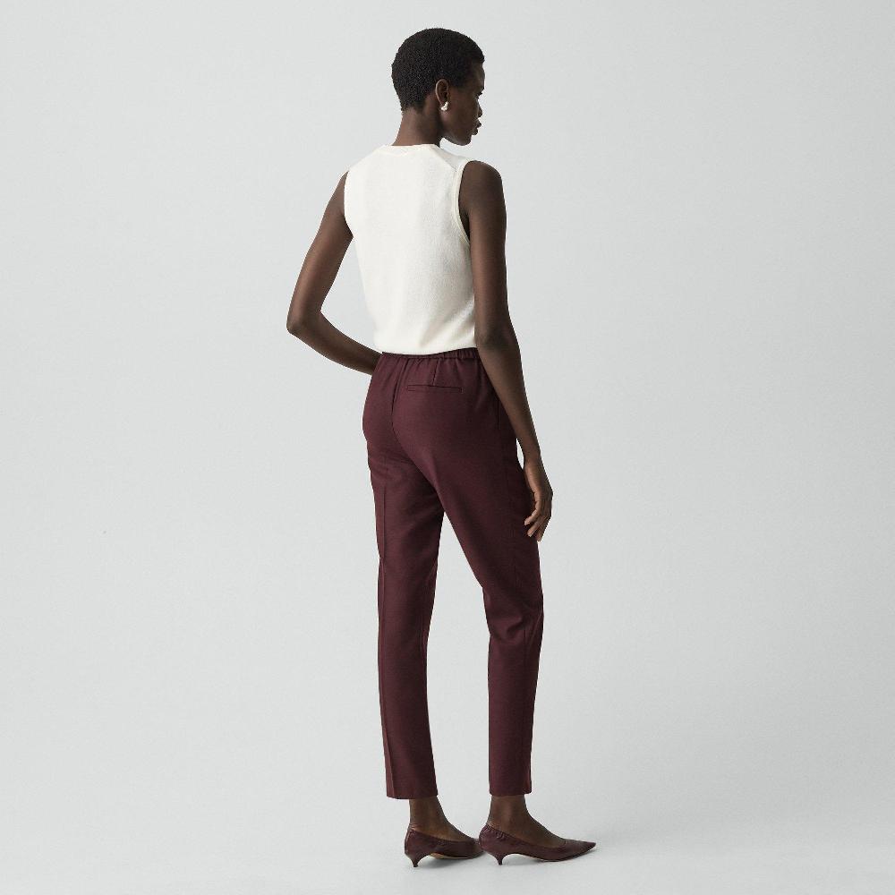 J Brand Treeca Pull-On Pant In Sleek Flannel Merlot