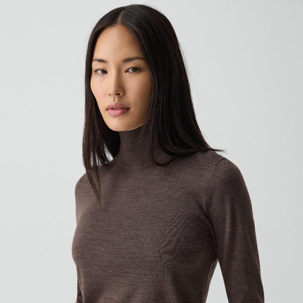 J Brand Turtleneck Sweater In Regal Wool Walnut Melange