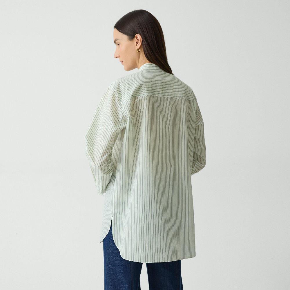 J Brand Tuxedo Shirt In Striped Cotton-Blend Green Multi