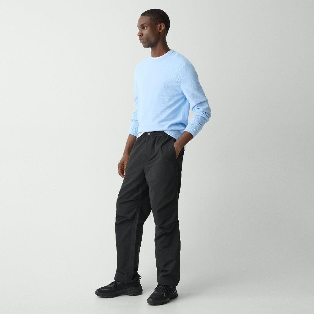 J Brand Wide-Leg Drawstring Pant In Cotton-Blend Black