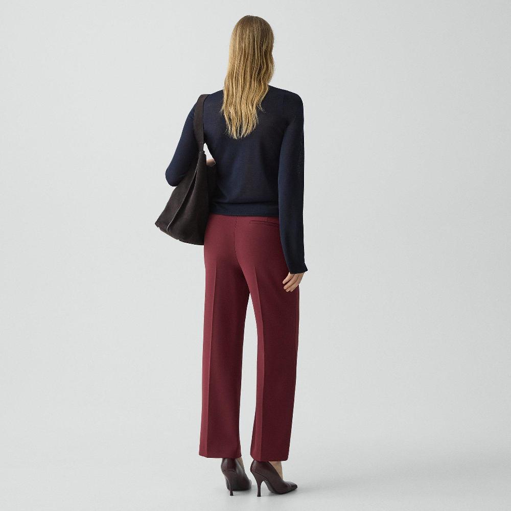 J Brand Wide-Leg Pull-On Pant In Admiral Crepe Grenache