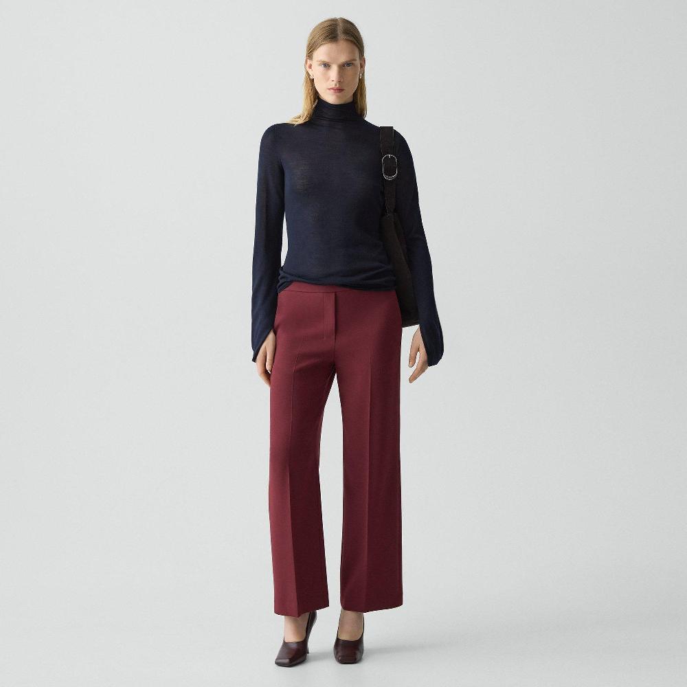 j brand Wide-Leg Pull-On Pant in Admiral Crepe grenache